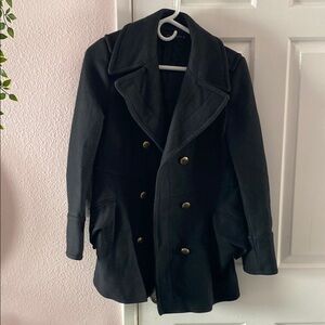 Black Double-Breasted Peacoat